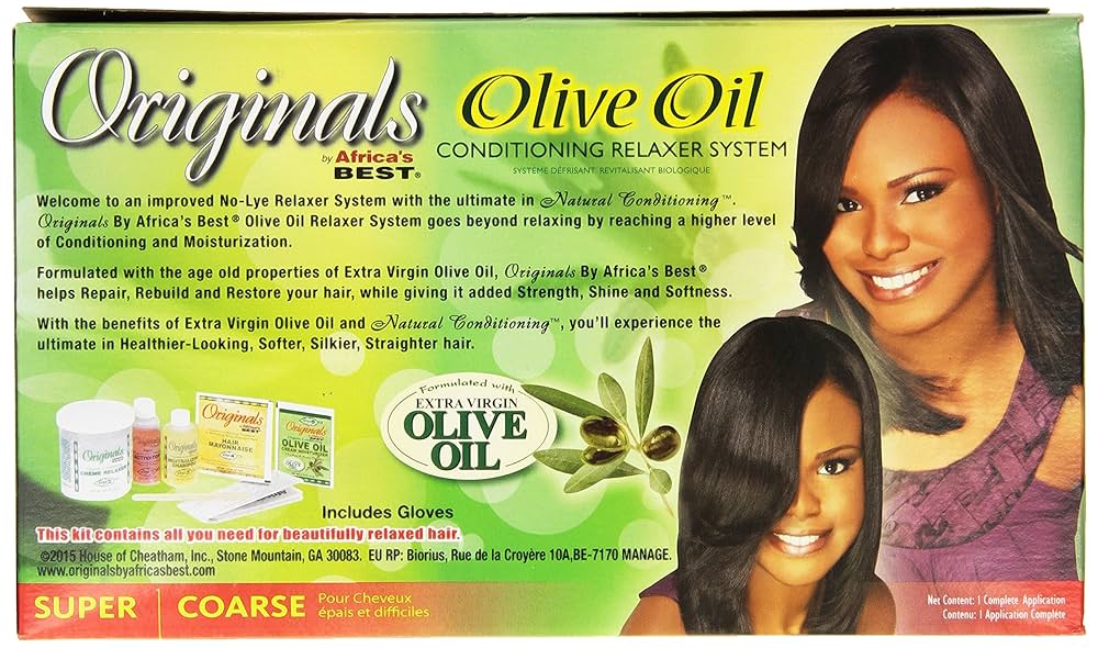 Kit défrisant à l'huile d'olive biologique d'Afrique
