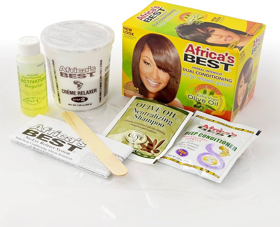 Kit de défrisage sans soude régulier d'Afrique